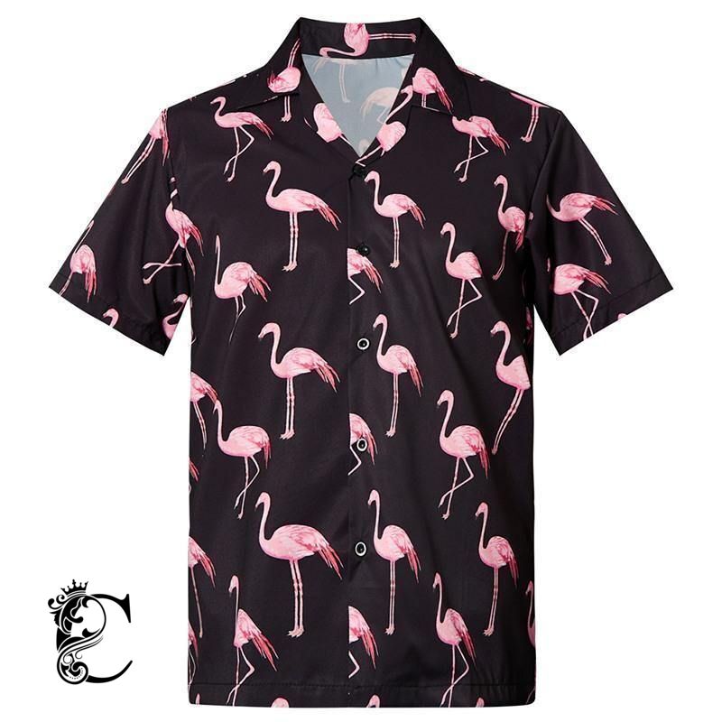 Beach Shirt Buy Mens Hawaiian Shirts Flamingo- Chillicothemall