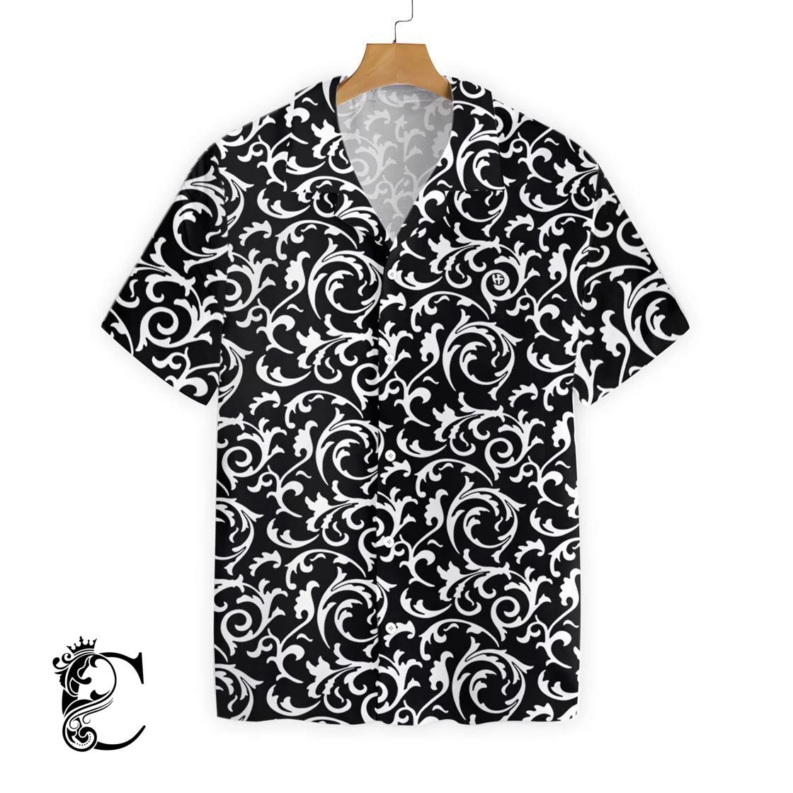 Black And White Seamless Floral Goth Style Ez20 2610 Hawaiian Shirt