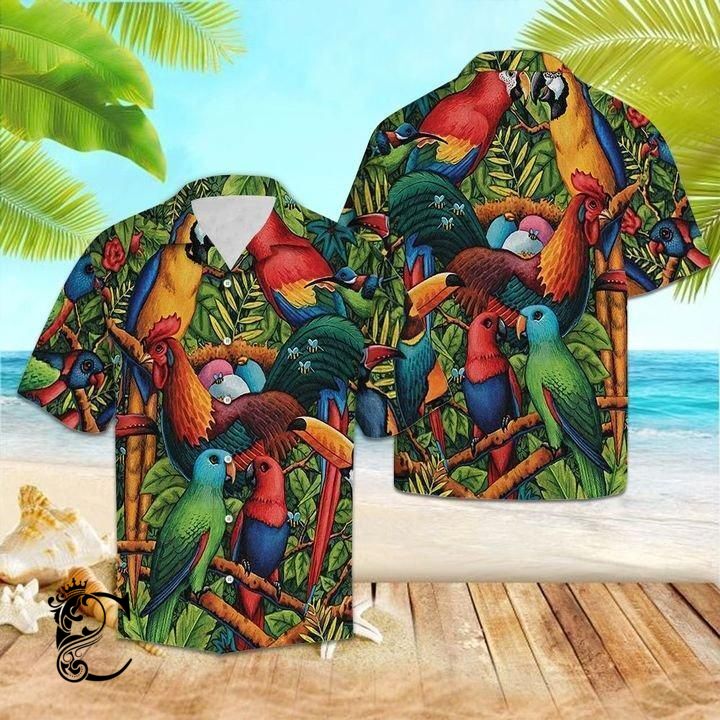 Beach Shirt Find Tropical Parrot Hawaiian Shirt- Chillicothemall