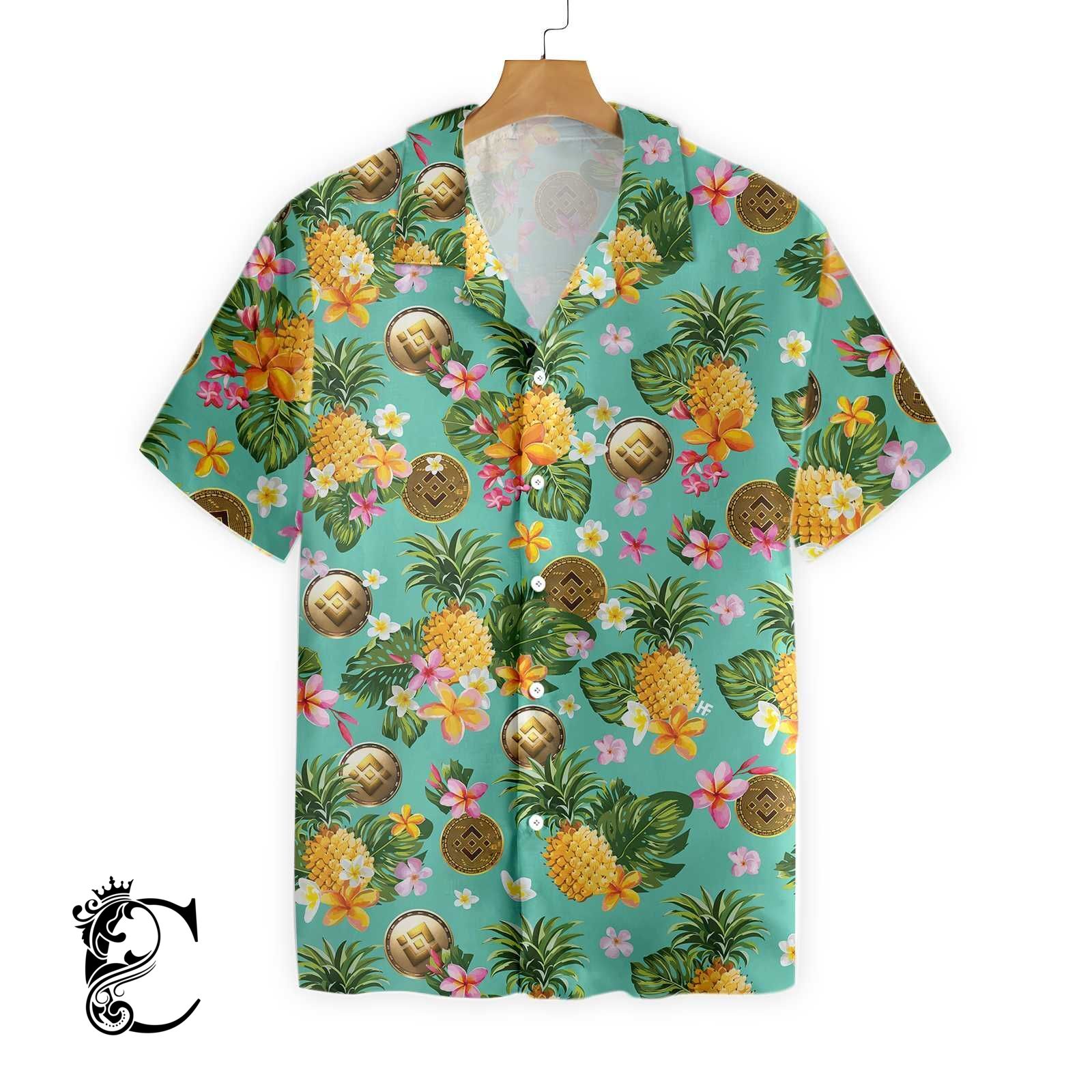 Binance Coin Yellow Tropical Flower Hawaiian Shirt