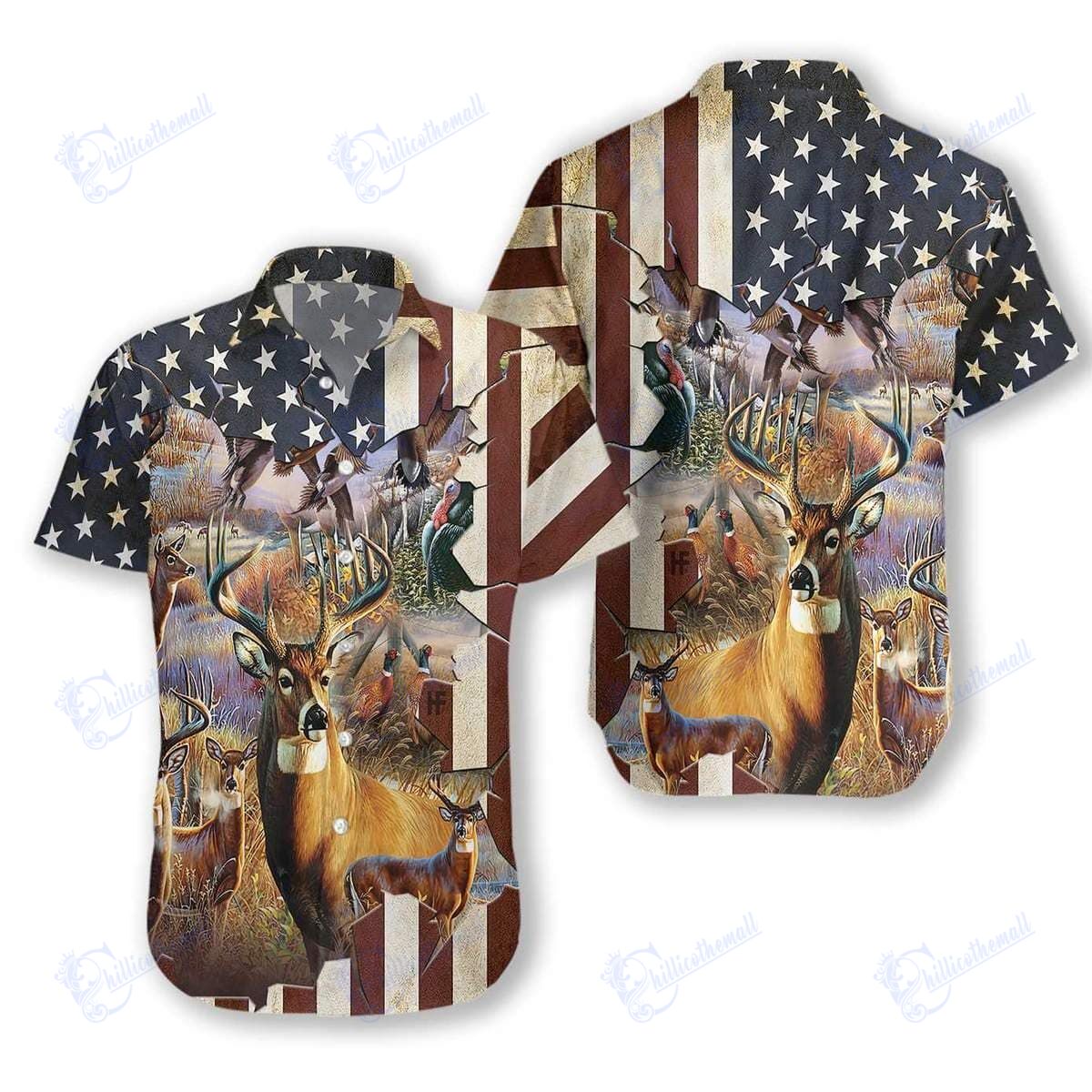 American Deer Hunting Hawaiian Aloha Shirts Gift For Hunter