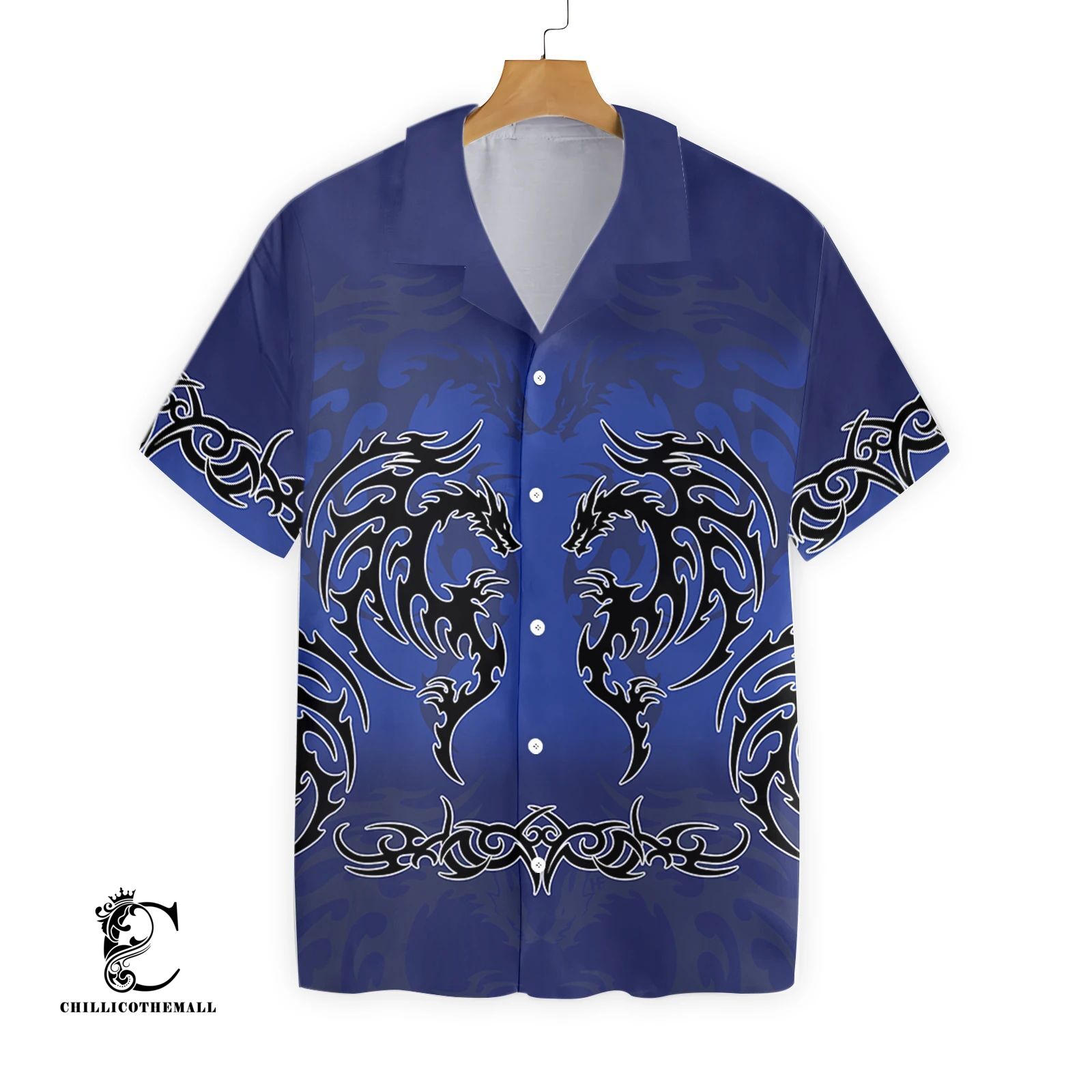 Blue Tribal Dragon Ez22 2212 Hawaiian Shirt