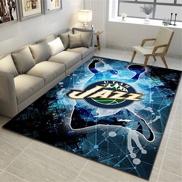 Utah Jazz Rug, Basketball Team Living Room Carpet, Sports Floor Mat Home Decor