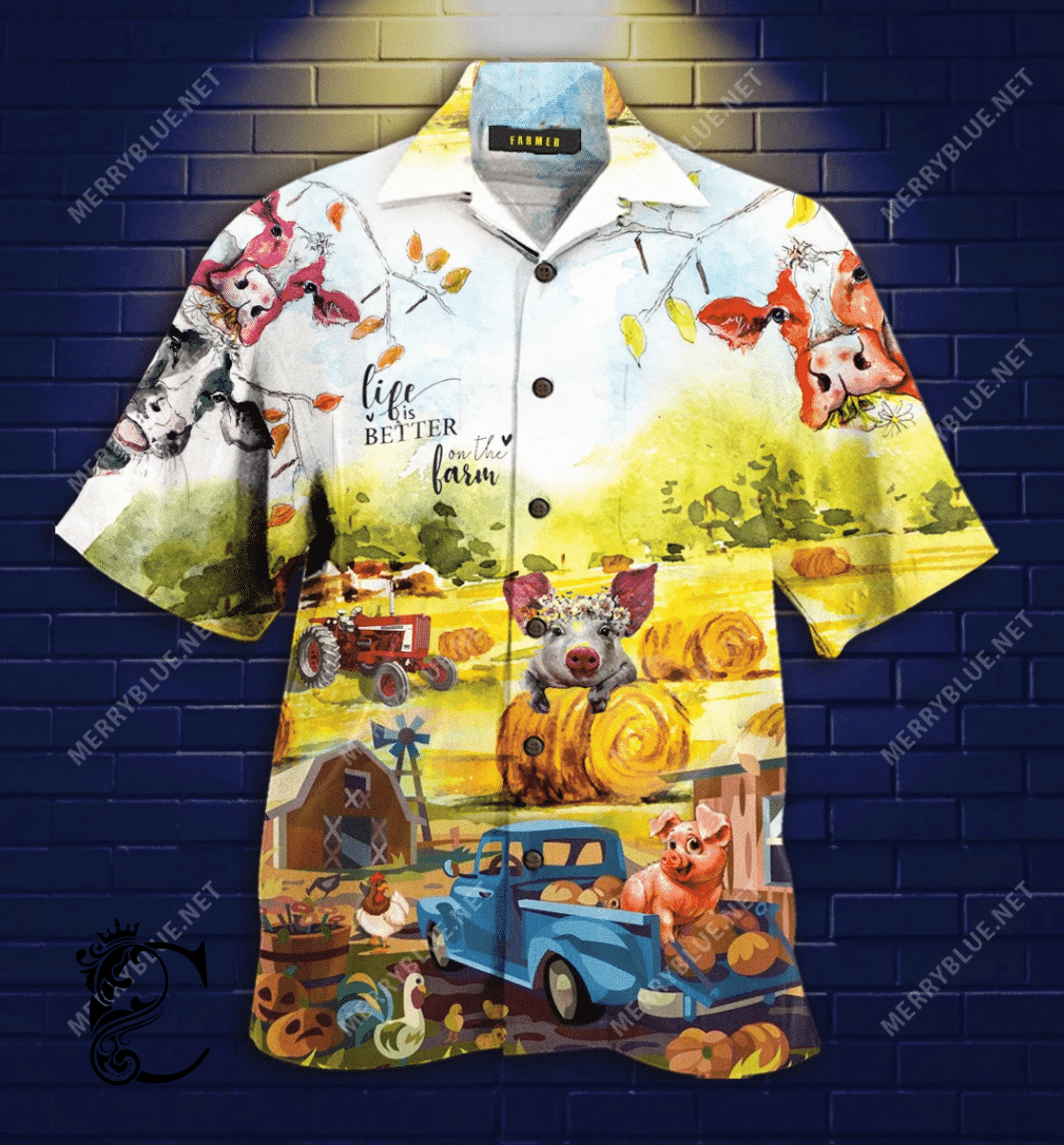 Beach Shirt Order Happy Farmer Unisex Hawaiian Shirt- Chillicothemall