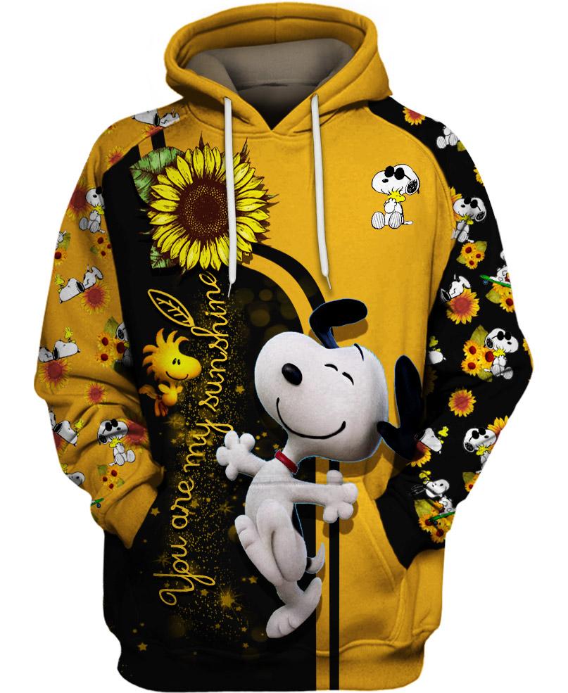 “You Are My Sunshine” Snoopy Hoodie, Snoopy Dog Hooded ,Very Happy Cartoon Hoodie, Cute Snoopy Hoodie Gift For Women