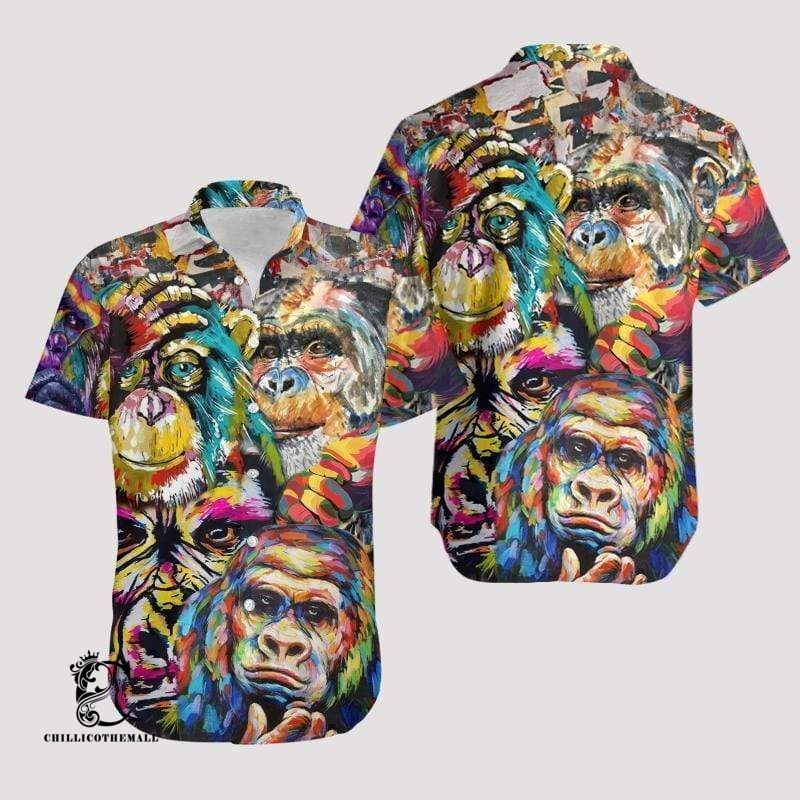 Beach Shirt Find Amazing Gorilla Hawaiian Aloha Shirts- Chillicothemall