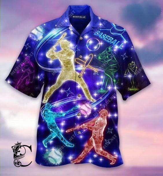 Beach Shirt Hawaiian Aloha Shirts Baseball Neon Light- Chillicothemall