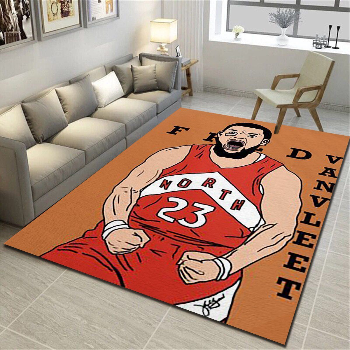 Toronto Raptors Logo Area Rug, Basketball Team Living Room Bedroom Carpet, Sports Floor Mat