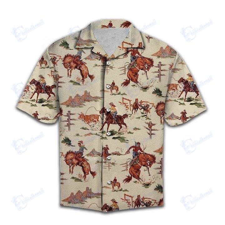 Beach Shirt Vintage Rodeo Unisex Hawaiian Aloha Shirts- Chillicothemall