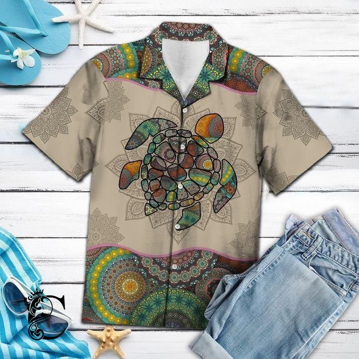 Beach Shirt Find Turtle Mandala Hawaiian Shirt- Chillicothemall