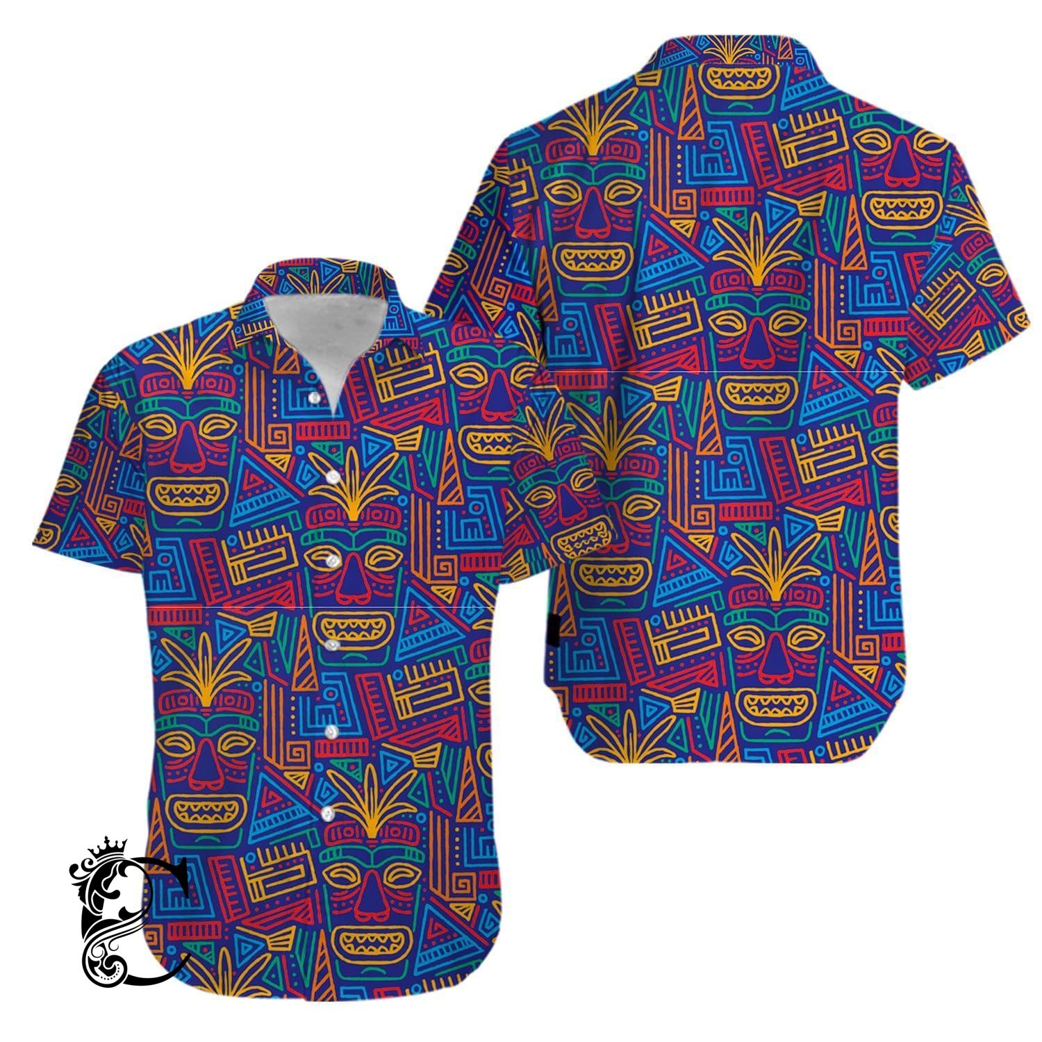 Tiki Pattern Aloha Hawaiian Shirts