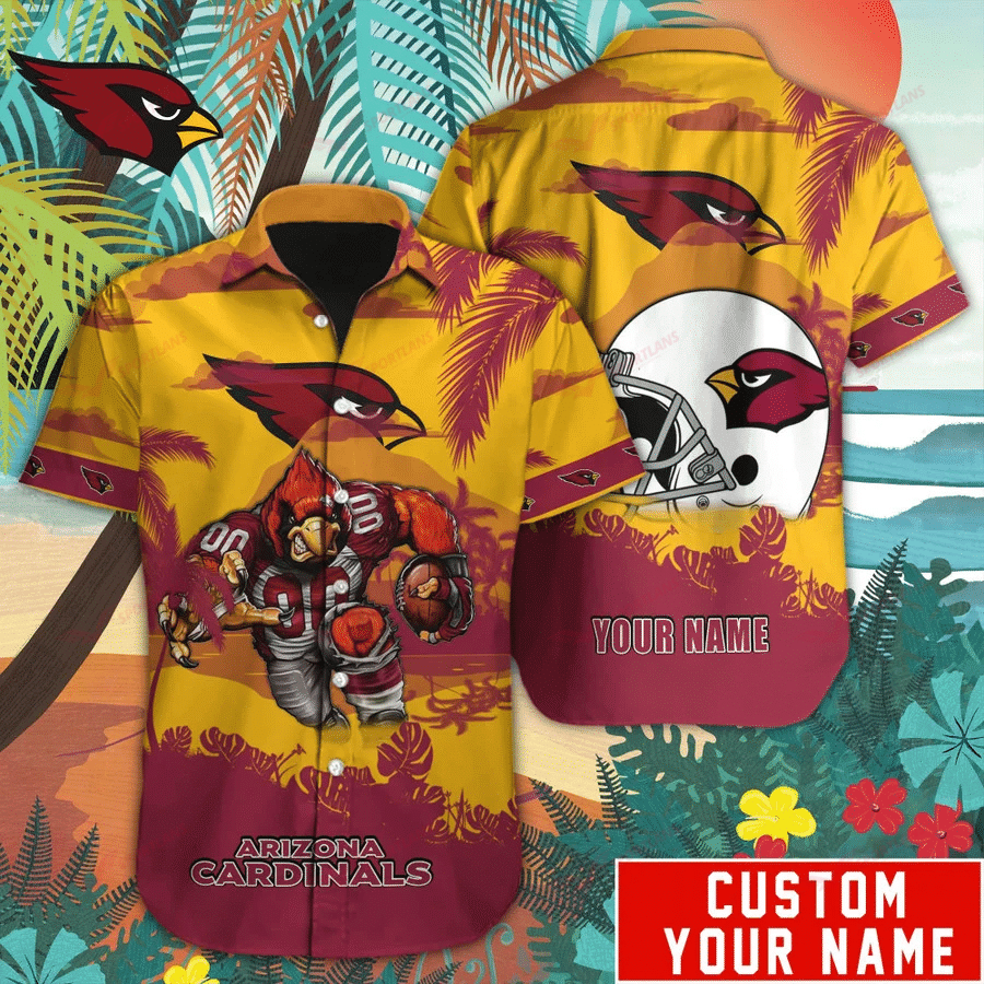 Arizona Cardinals Hawaiian Shirt Mascot Customize Your Name