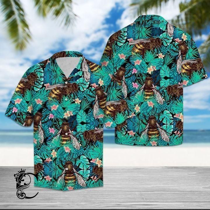 Beach Shirt Shop Bee Tropical Hawaiian Shirt- Chillicothemall