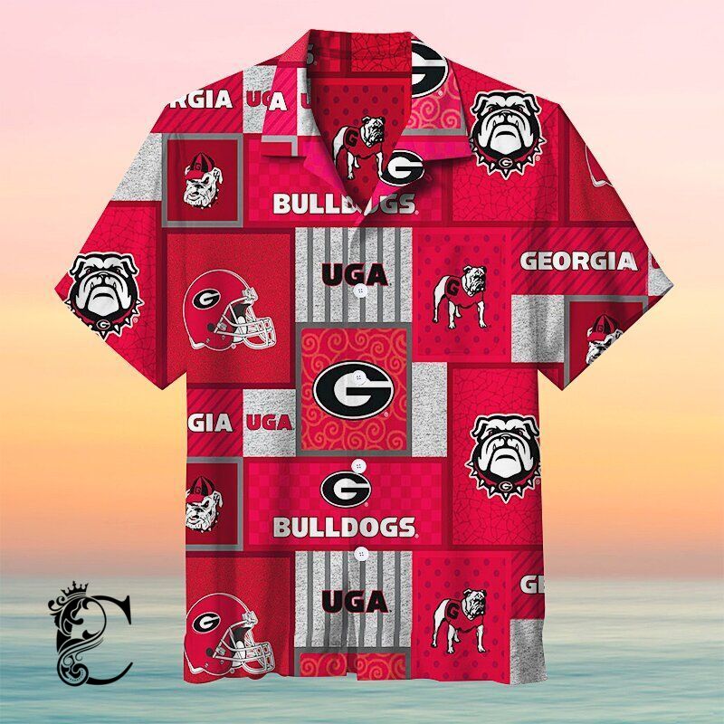 University Of Georgia Logo L Pop Hawaiian Shirt