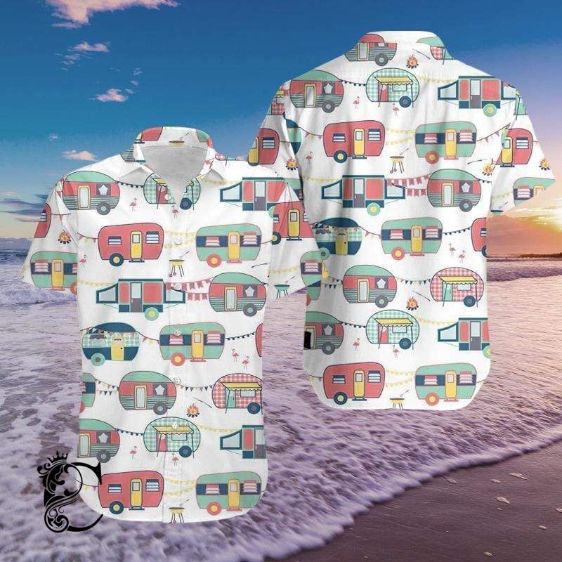 Beach Shirt Camping Bus Hawaiian Shirts 259V- Chillicothemall