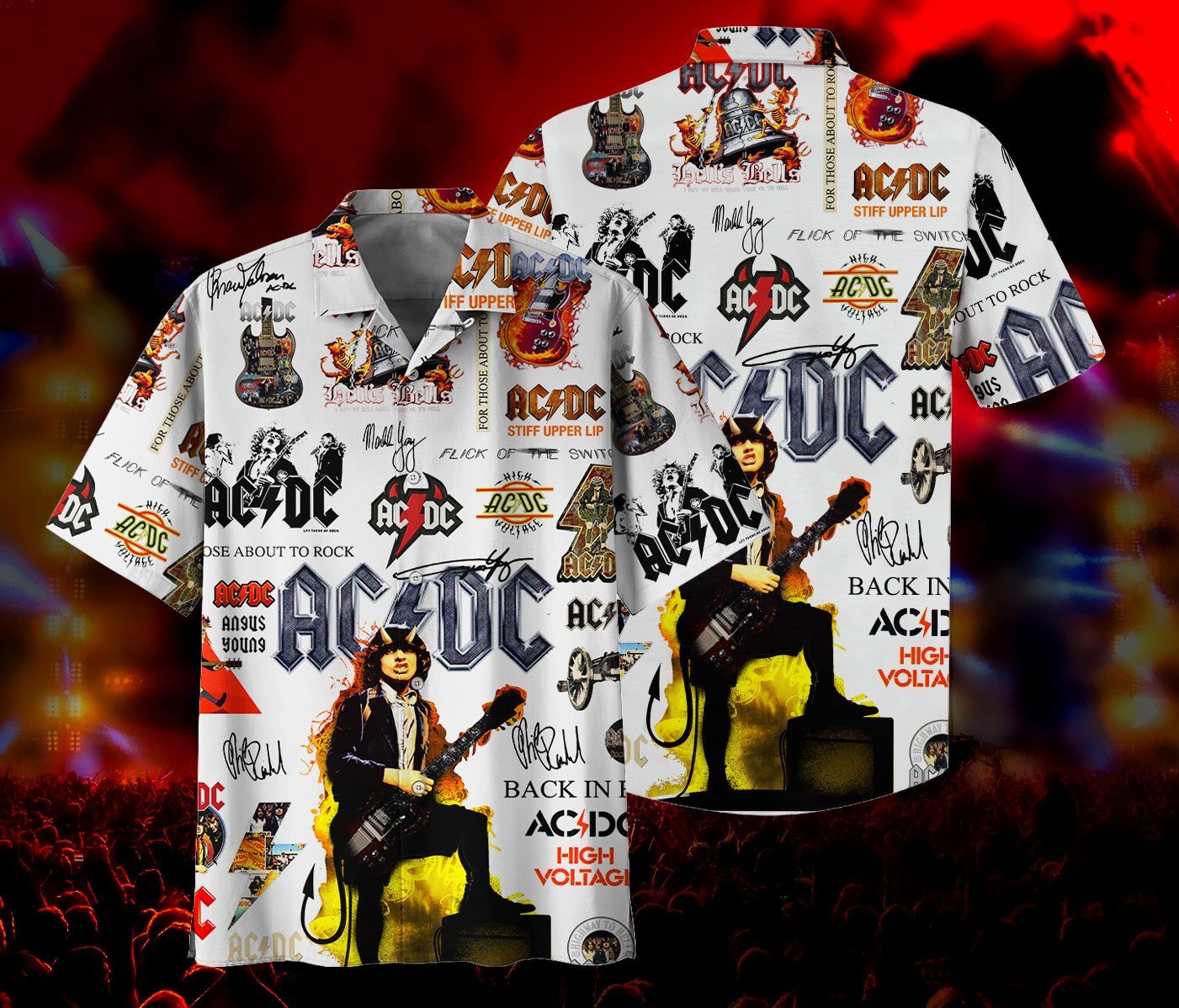 Ac/Dc Hawaii Shirts, Ac/Dc Sleeve Shirts Ac/Dc Aloha Shirts