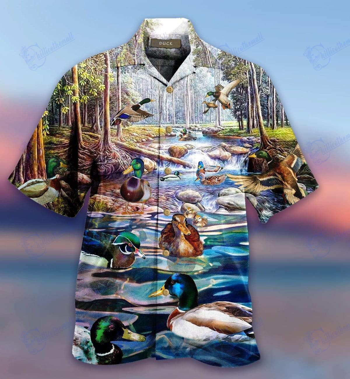 Beach Shirt Beautiful Mallard Unisex Hawaiian Aloha Shirts- Chillicothemall