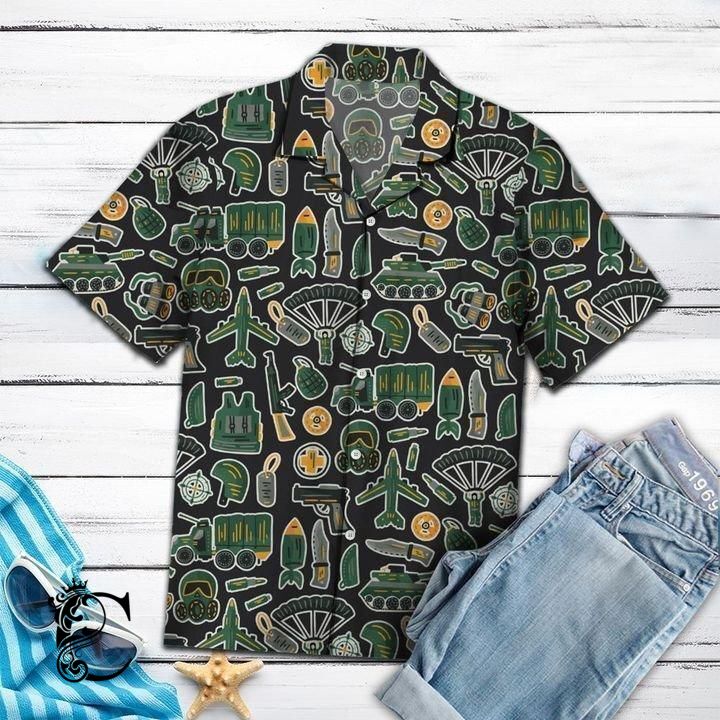 Beach Shirt High Quality Amazing Military Hawaiian Shirt- Chillicothemall