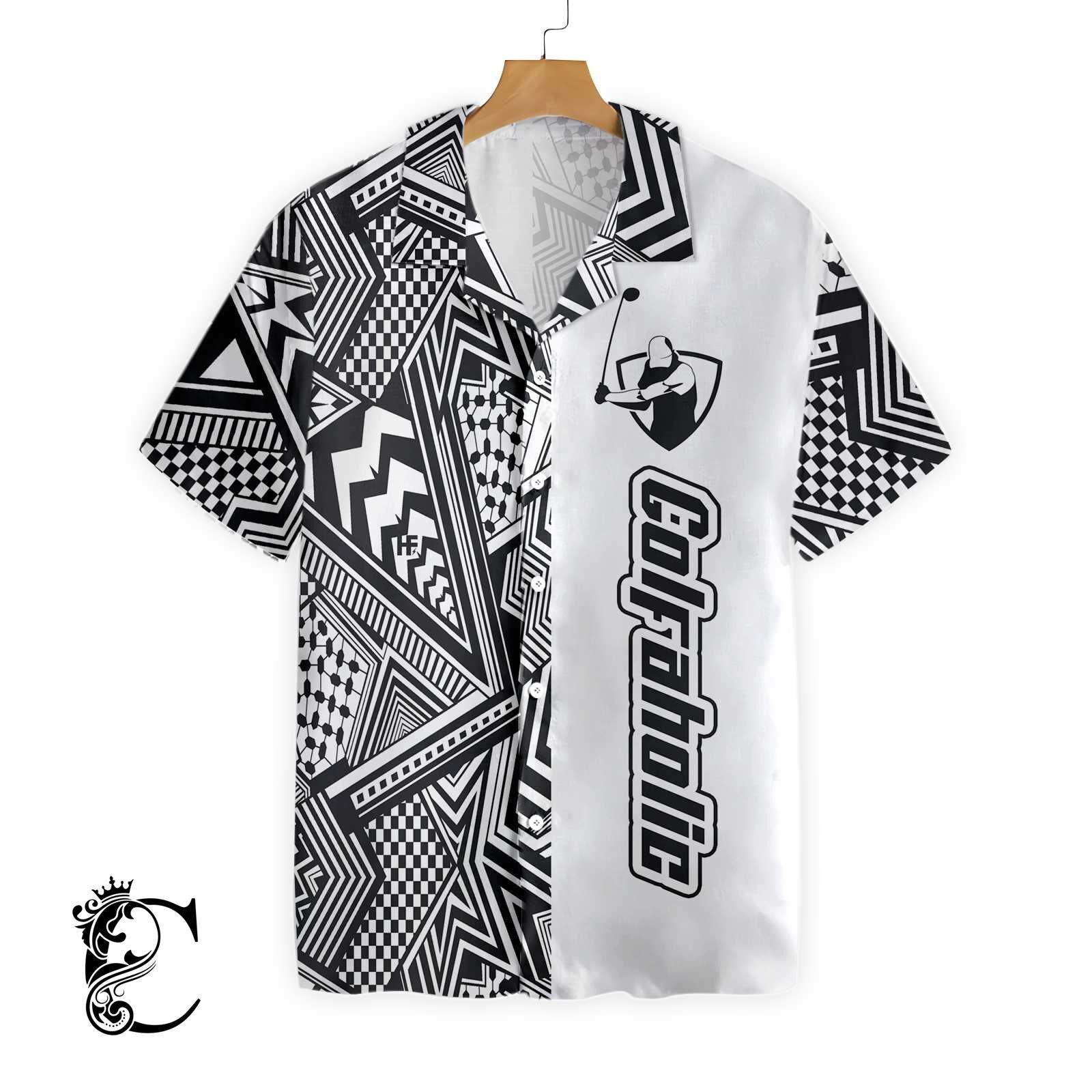 Black And White Modern Pattern Golfaholic Ez20 1101 Hawaiian Shirt