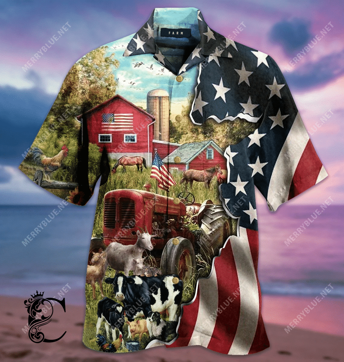 Beach Shirt Order Patriotic Farmer Hawaiian Shirt- Chillicothemall