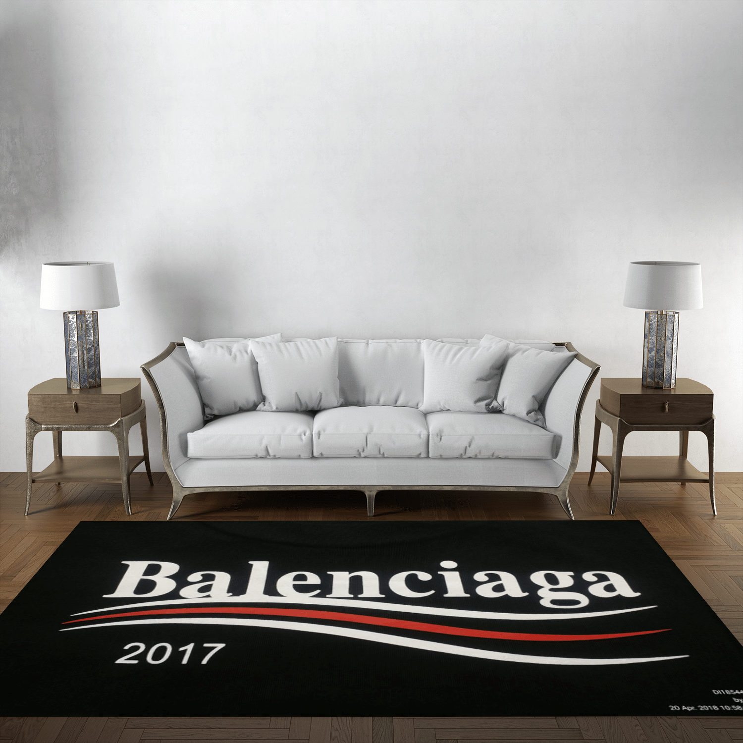 Balenciaga Logo Inspired Area Rug, Hypebeast Living Room Bedroom Carpet,Fashion Brand Floor Decor