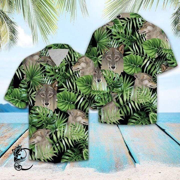 Wolf Summer Vibe Tropical Hawaiian Aloha Shirts