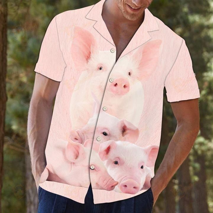 Beach Shirt Funny Pig Hawaiian Aloha Shirts L- Chillicothemall