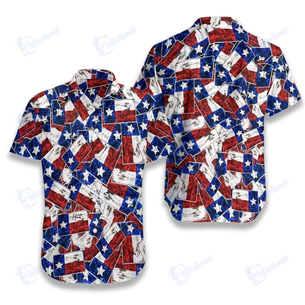 Beach Shirt Hawaiian Aloha Shirts Texas Pattern- Chillicothemall