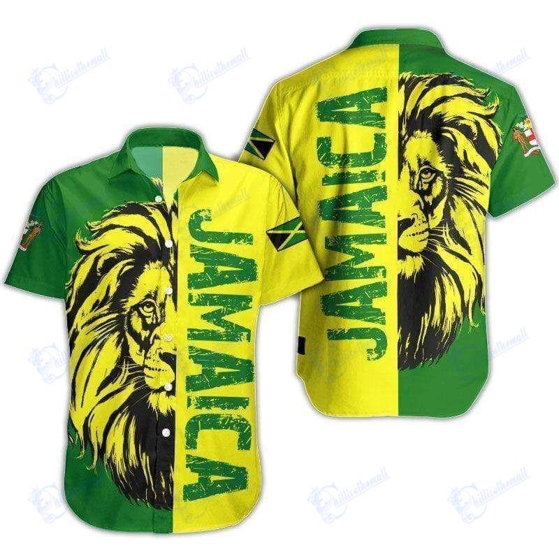 Beach Shirt Find Hawaiian Aloha Shirts Jamaica Lion- Chillicothemall