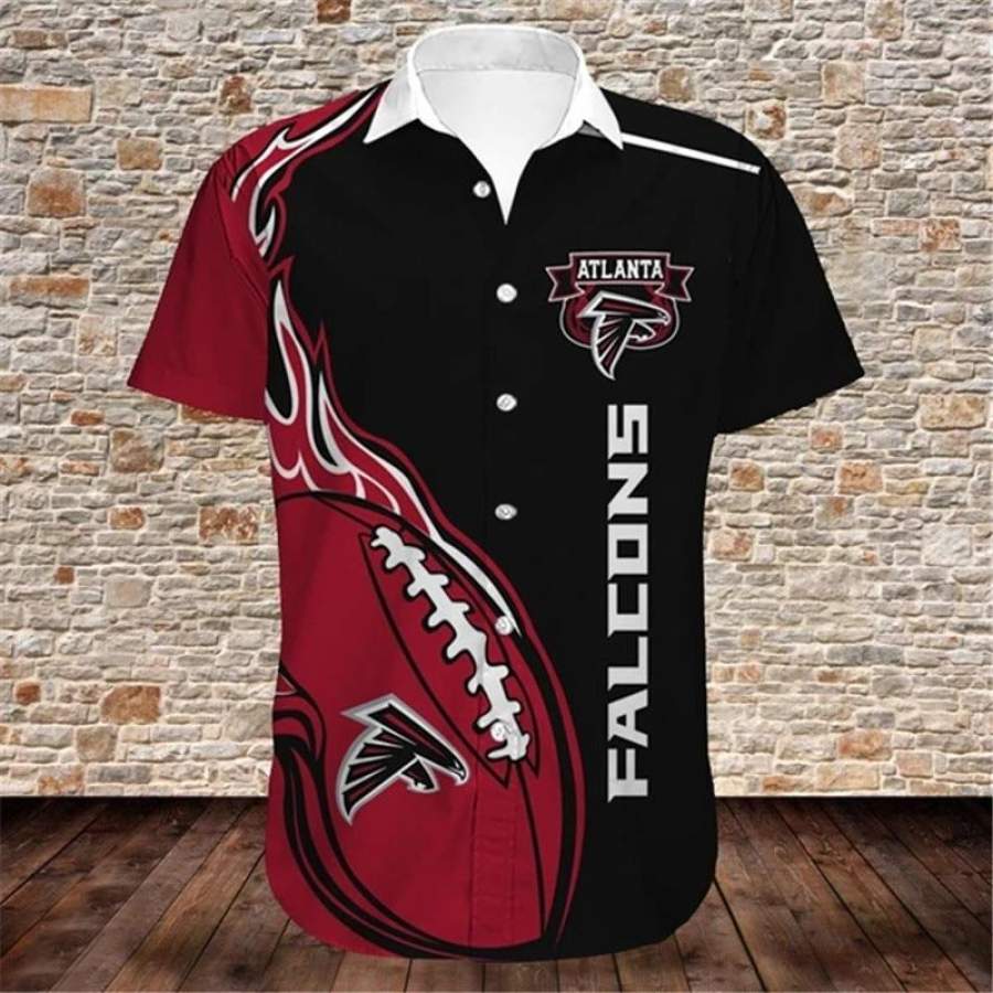 Atlanta Falcons Shirts Fireball Button Short Sleeve