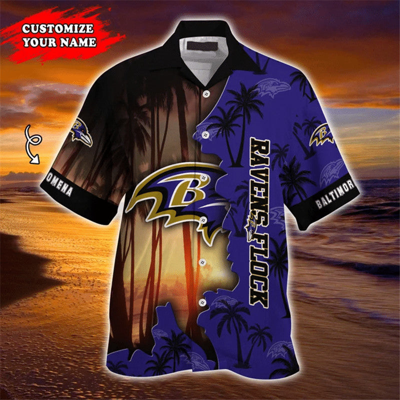 Baltimore Ravens Hawaiian Shirt Customize Your Name