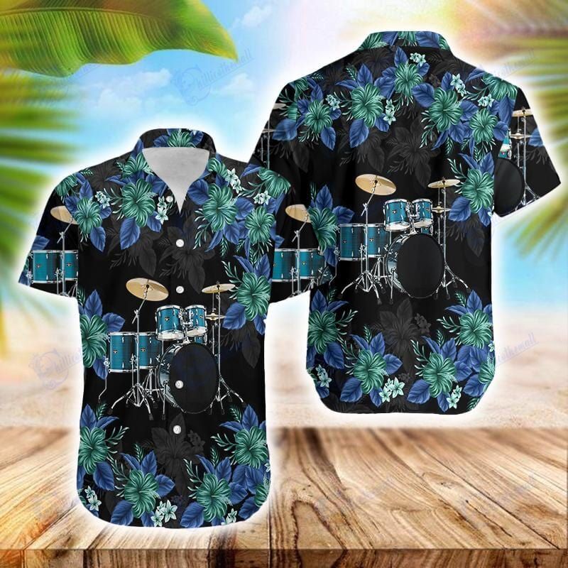 Blue Drum Tropical Hibiscus Hawaiian Aloha Shirts