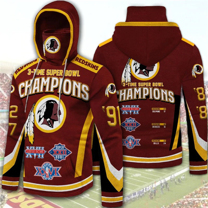 Washington Football Team Hoodies 3 Times Super Bowl Champions