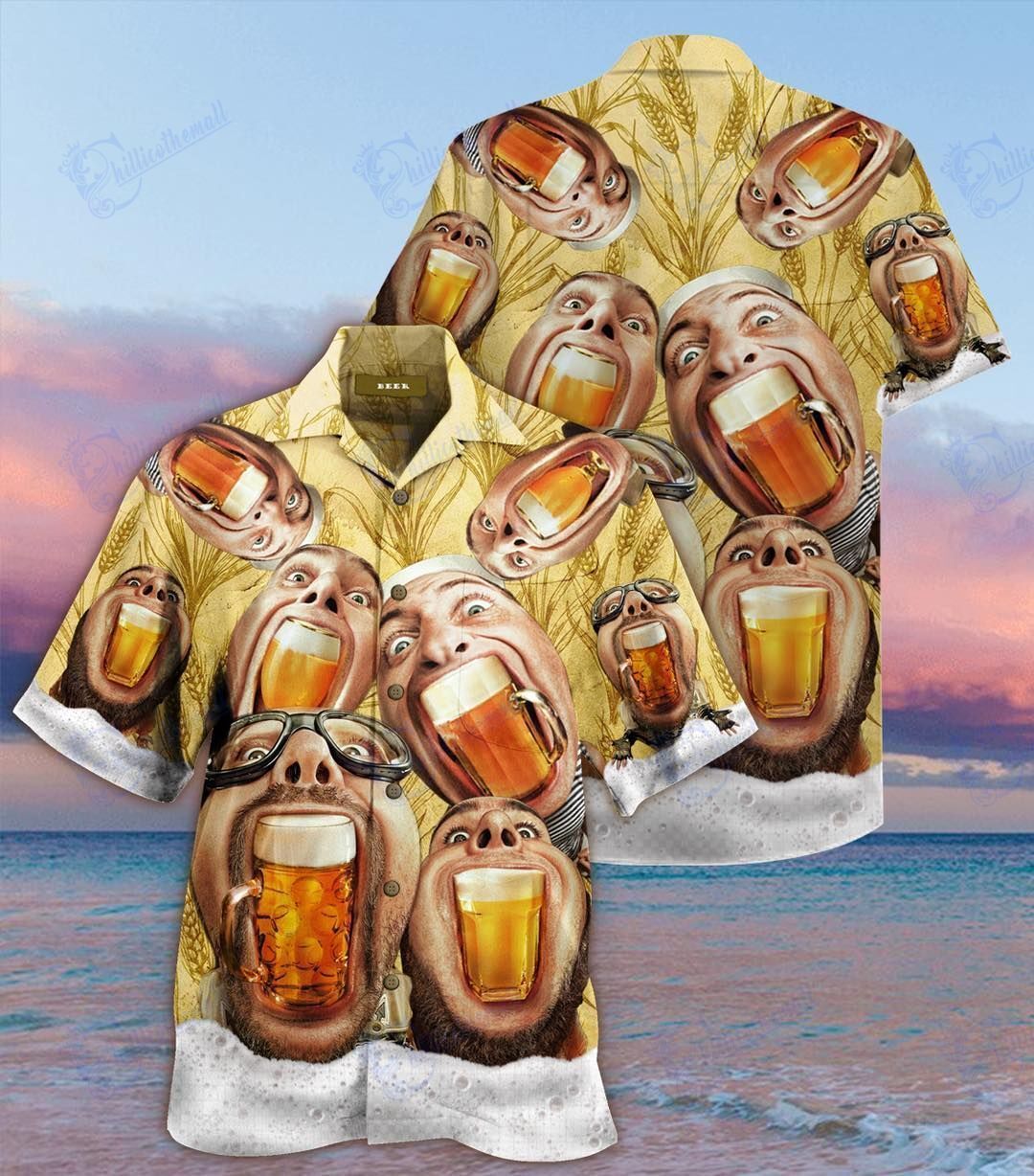 Beach Shirt Funny Beer Guys Hawaiian Aloha Shirts- Chillicothemall