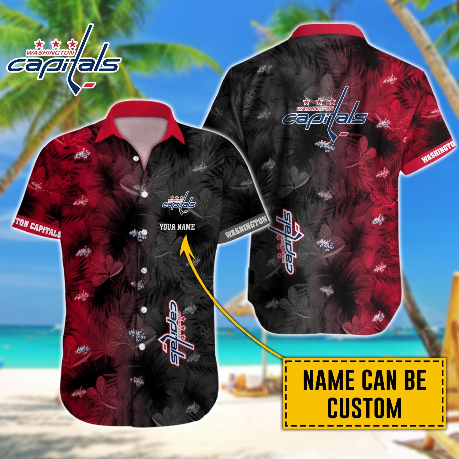 Washington Capitals Hawaiian Shirt Custom Name