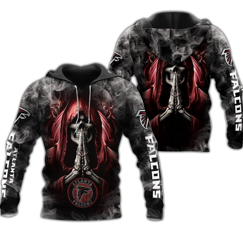 Atlanta Falcons Skull Hoodie Background Smoke