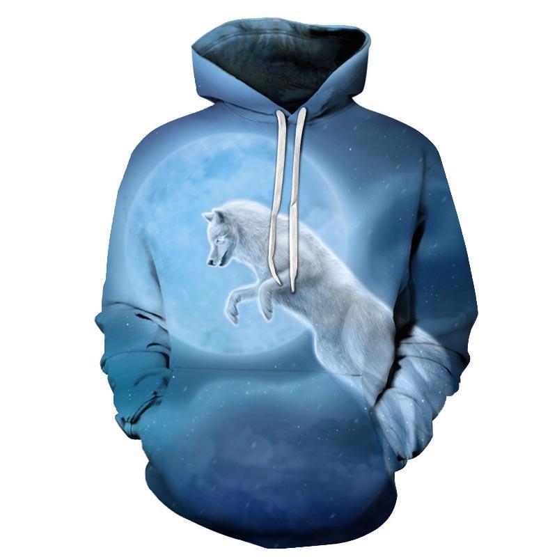 Wolf Blue Moonlight Hoodie