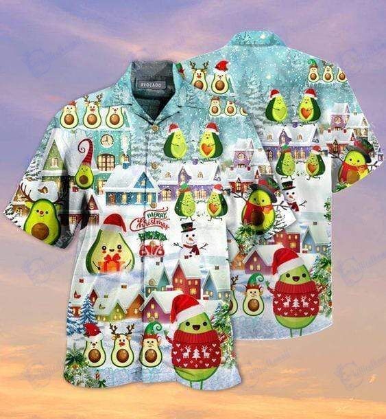 Beach Shirt Hawaiian Aloha Shirts Avocado Christmas- Chillicothemall