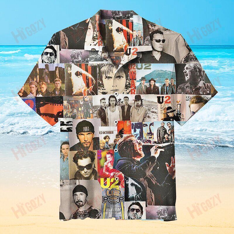 U2 Band For Man And Woman Print Short Sleeve Hawaiian Shirt