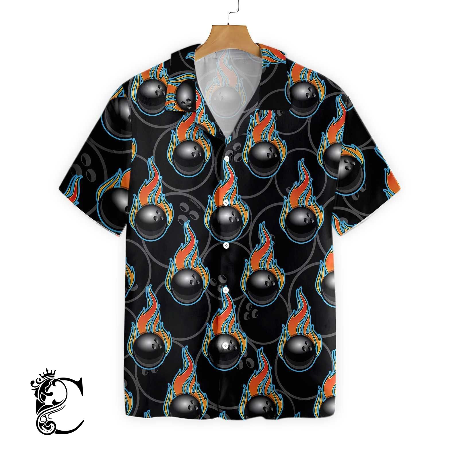 Bowling In Fire Seamless Pattern Ez24 2903 Hawaiian Shirt