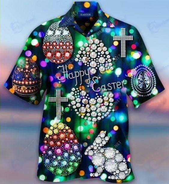 Beach Shirt Hawaiian Aloha Shirts Happy Easter Diamond- Chillicothemall