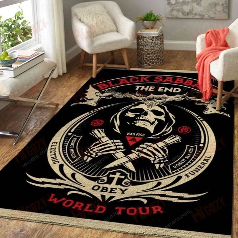 Black Sabbath Legend Rock Band Music The End World Tour Art  Area Rug For Gift Living Area Rug Living Room Carpet Area Rugs G95