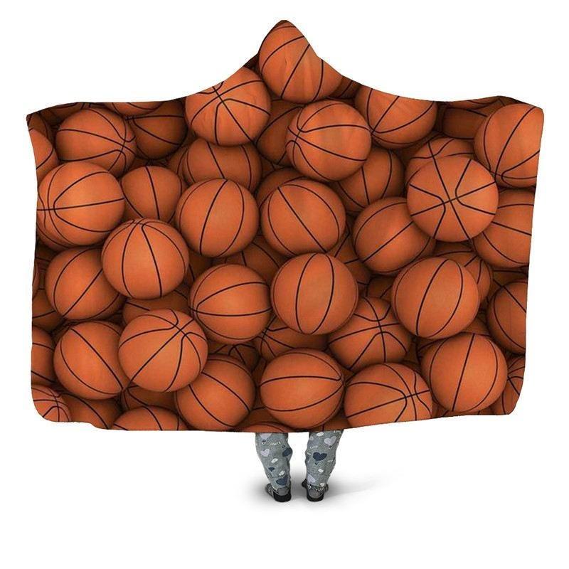 Basketball Print Blanket Hoodie