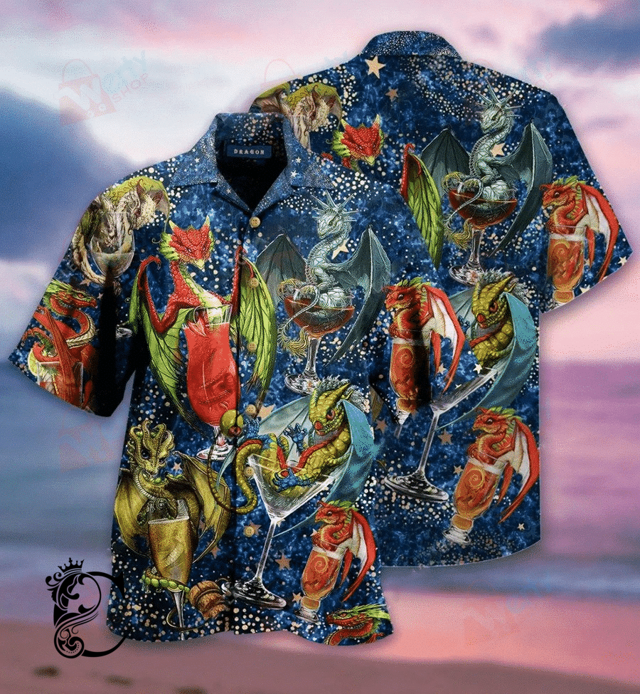 Beach Shirt Discover Cool Dragon Cocktail Hawaiian Shirt- Chillicothemall