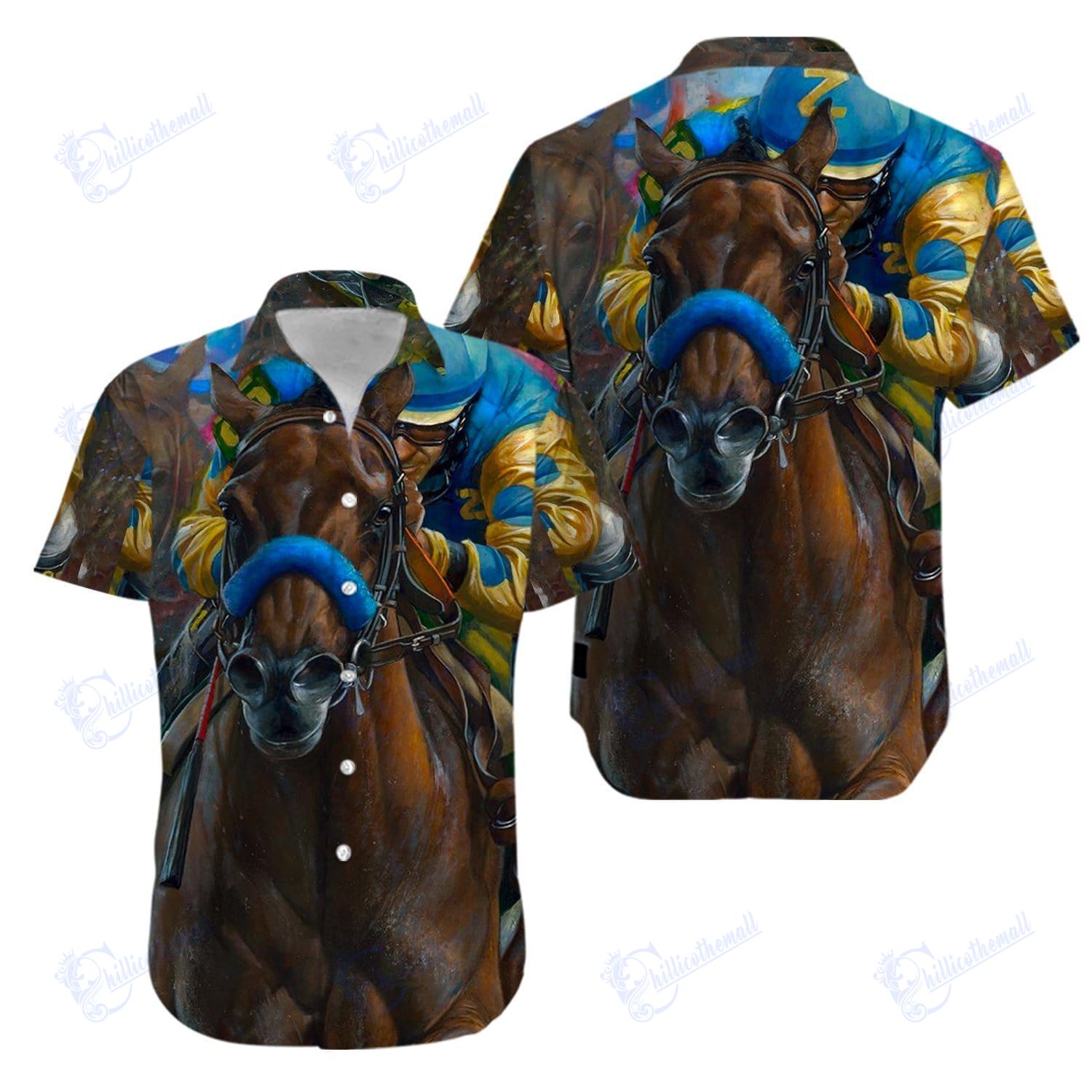 American Pharoah Horse Racing Hawaiian Aloha Shirts