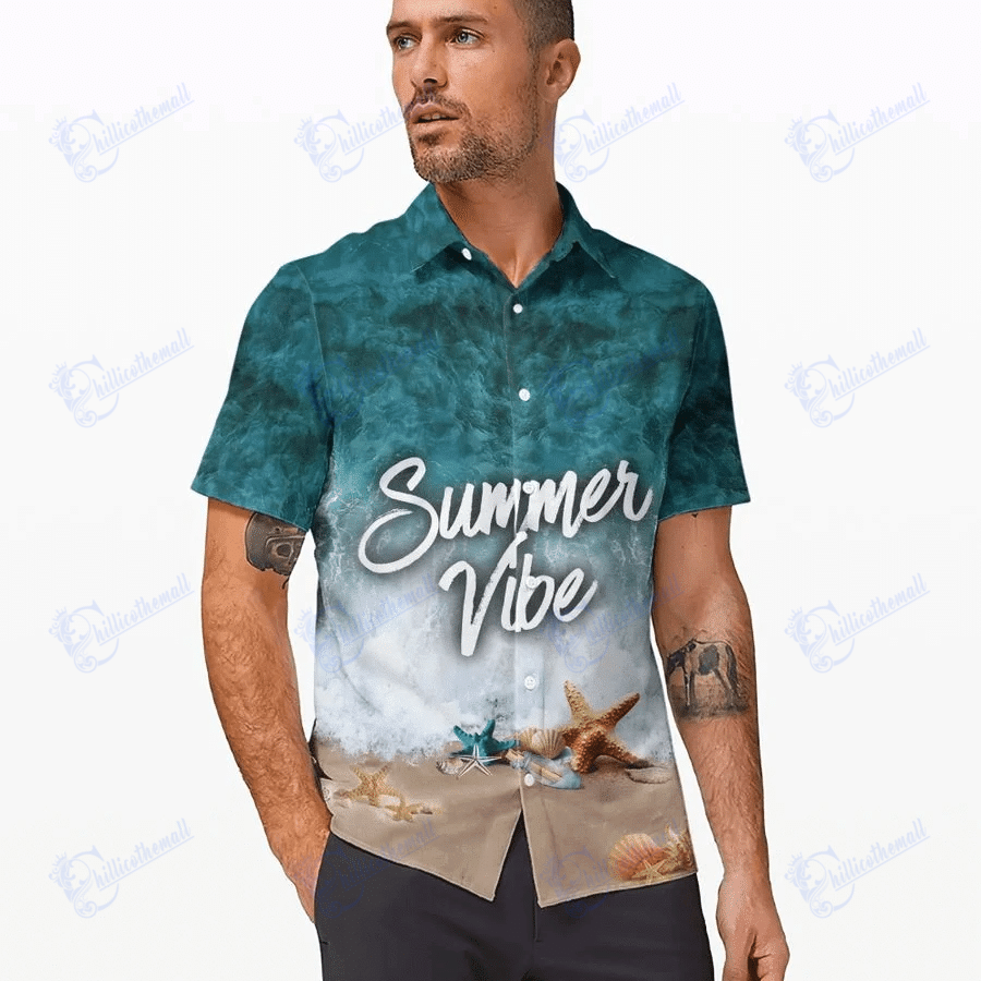 Beach Shirt Hawaiian Aloha Shirts Summer Vibe- Chillicothemall