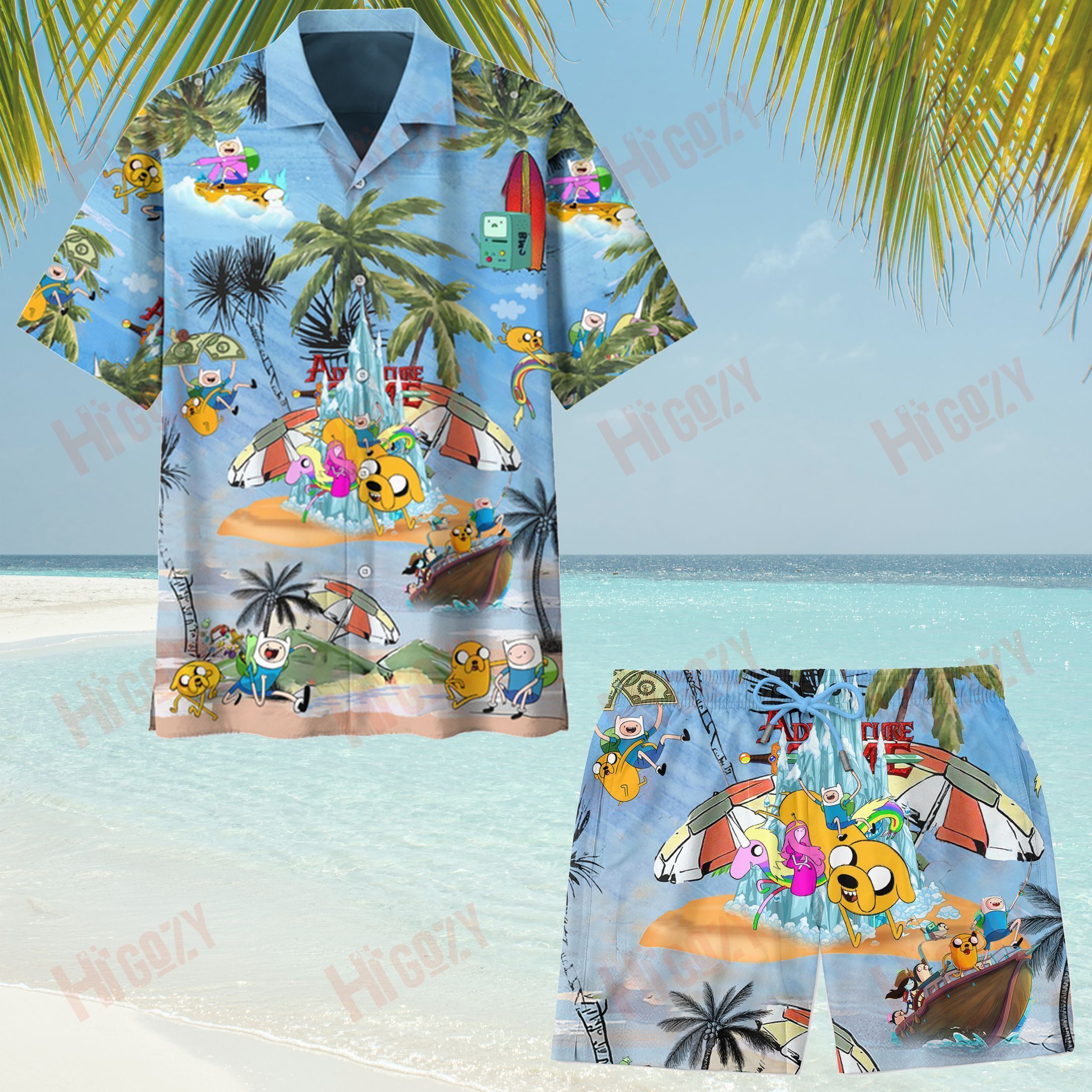 Adventure Time Hawaiian Shirt And Short Set Fall Family Beach Gifts For Him Her Couple