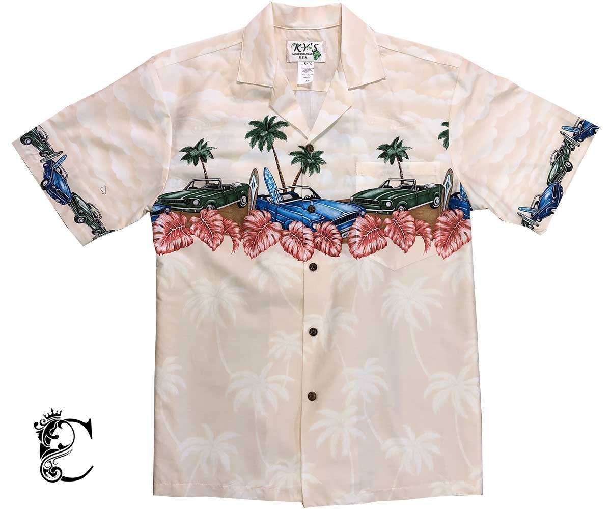 Beach Cars Beige Hawaiian Shirt