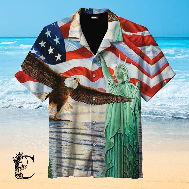 American Freedom Patriotic, Statue Of Liberty | Hawaiian Shirt