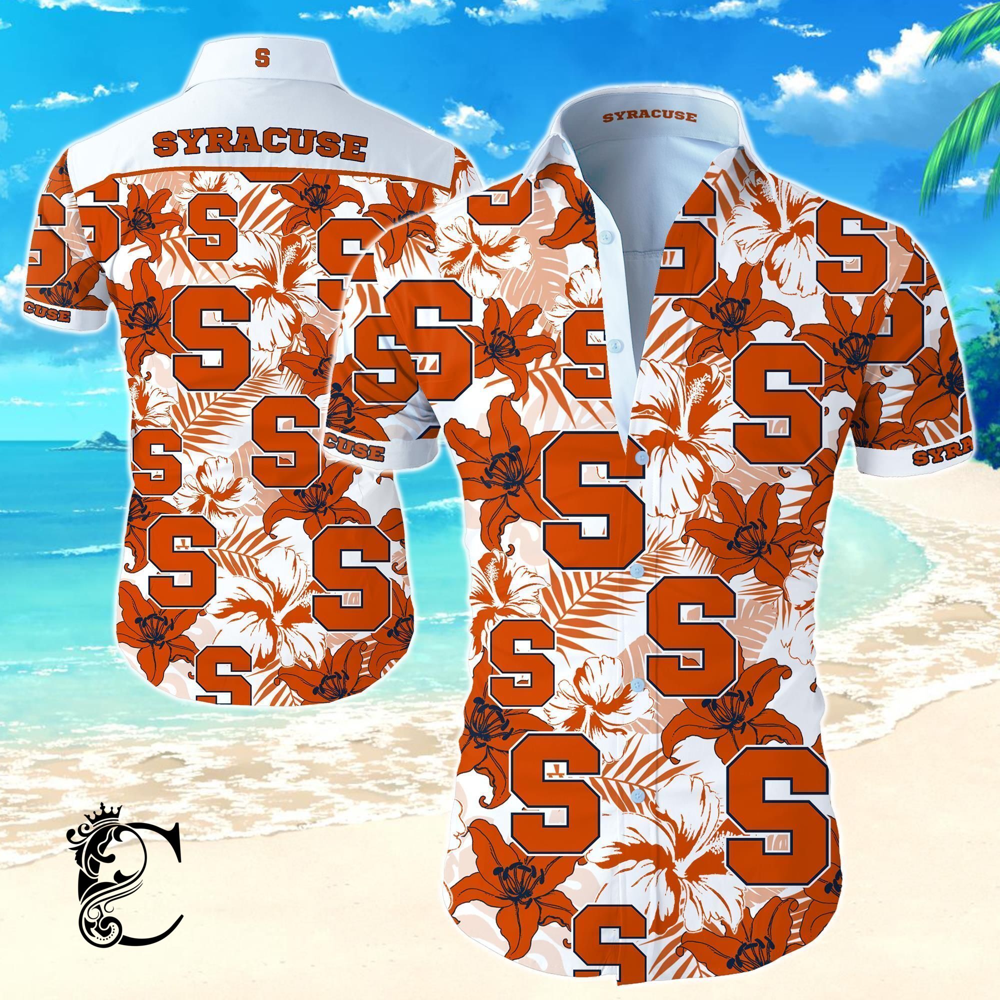 Beach Shirt Syracuse Orange Hawaiian Shirt- Chillicothemall